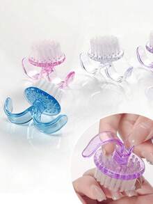 带盖指甲粉清洁刷，便携式软毛指甲工具，用于去除指甲粉并精准清洁指甲，适合美甲沙龙和家庭使用。 - 彩色 - 查看 5