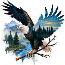 1pc/2pcs/3pcs Durable Long-Lasting Heat Transfer Stickers With Eagle Silhouette Patch, For DIY T-Shirts, Sweatshirts, Jeans, Hoodies, Backpacks, Jackets, Handbags, Pillows - L+S - View 3