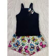 KIT TEMA Jardim com 5 Conjuntos Top Alça Infantil de Menina - TEMA JARDIM - Visão 5
