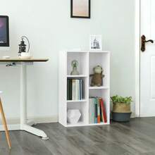 Kids Bookcase, Bookshelf With 5 Compartments, Storage Shelf - Cloud White - View 8