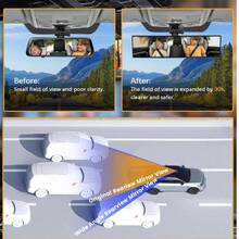 Espejo retrovisor convexo ajustable de 300 mm de ancho con función antirreflejo, reduce los puntos ciegos, adecuado para automóviles, SUV, camiones y diversos vehículos, mejora la y visibilidad al conducir. - superficie convexa - Ver 2