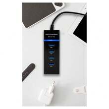 OISE ART STORE Hub Usb 3.0 4 Porte Multipresa Portatile Sdoppiatore Velocita' 4.8 Gbps Hub3-4u - - Multicolore - Visualizzare 5