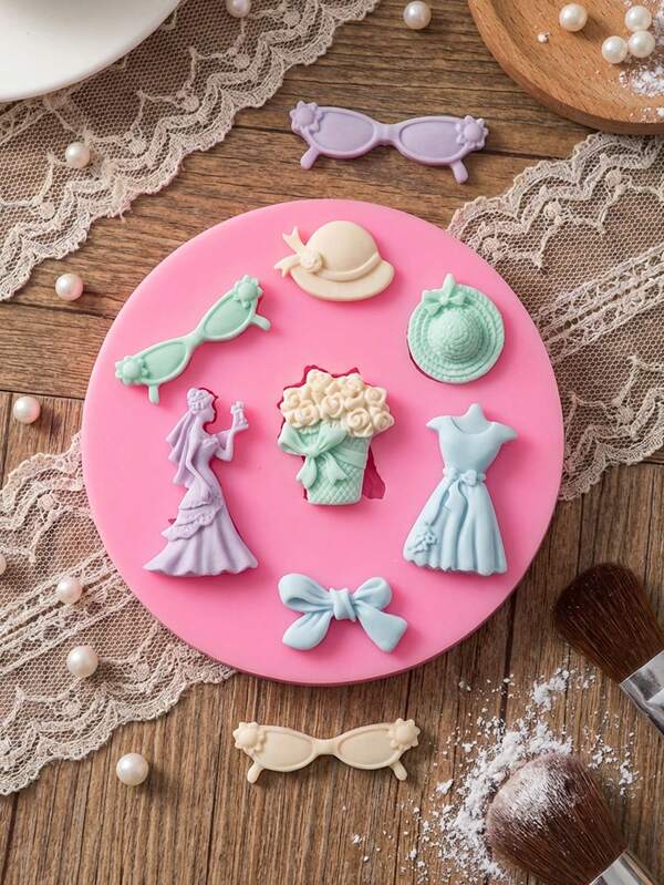 1pc/2pcs Hat Chocolate Mold, Bow-Tie Shaped Candy Silicone Mold, Perfect For Chocolate, Cookies, Cake Decoration, Candies, Pudding, Mini Soaps