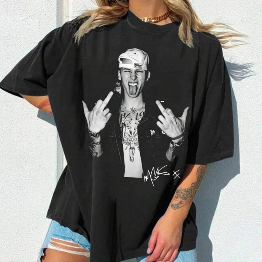 MGK Lost Americana Tour Desgin Mach.Ine Gu.N Ke.Lly Lost American Tour 2026 Png, Pop Rock Tee Unisex Digital Download - 黑色 - 查看 1
