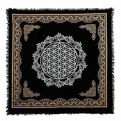 Consigners Altar Cloth Witchraft Witchery Tablecloth Alter Square Flower Of Life Table Cover Spiritual Spell Witch Tarot Spread