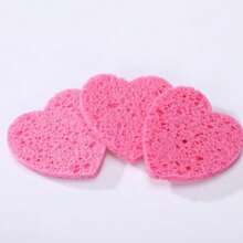 50pcs Heart-Shaped Natural Sea Sponge Pads - Professional Quality Face Cleansing Sponges, Suitable For Washing, Exfoliating And Makeup Removal - Heart-shaped - View 9