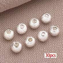 30颗磨砂圆形黄铜珠，18K镀金，3/4/5/6毫米金属球珠，散珠隔珠，适用于珠宝制作，如手链、项链、耳环等工艺品。 - 彩色 - 查看 9