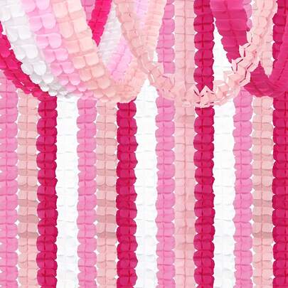 4pcs Rose Red, Pink & White Party Decorative Garland Ribbon Wreath, 157ft Clover Hanging Decor For Valentine's Day, Wedding, Bridal Shower, Birthday, Bachelorette