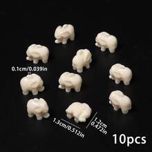 10pcs 12x13mm Natural Shell Mother Of Pearls Cute Elephant Loose Beads For Diy Bracelet Necklace Charms Jewelry Making Accessories - Beige - View 7