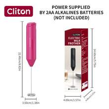 CLITON 電動牛奶起泡器 6色（黑色、白色、藍色、綠色、粉色、紅色），3款選擇：單件、塑膠、不鏽鋼，簡約設計，AA電池供電（不含電池），靜音便攜攪拌器，適用咖啡、廚房，聖誕節與婚禮禮物 - 彩色 - 查看 13