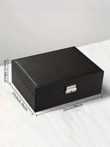 1 Peça Caixa de Armazenamento de Brincos em Couro PU à Prova d'Água, Organizador de Joias Portátil de Camada Dupla para Anéis, Brincos, Colares, Pulseiras, Caixa Protetora de Joias à Prova de Poeira e Oxidação, Presente para Namorada, Mãe, Volta às Aulas - Multicolorido - Visão 5