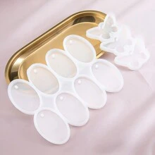 1pc Butterfly Shaped Resin Earring Mold With Holes, Suitable For DIY Pendant And Necklace Earring Making, And Round & Oval Silicone Keychain Mold - Clear - View 8