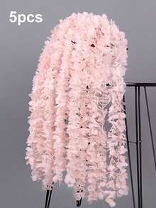 1/5pcs Artificial Wisteria Vine, Approx. 100cm Length Fake Orchid Vines, Suitable For Indoor/Outdoor Decor, Wedding Decoration, Romantic Room/Home Decor, Garden Decor, Family Gathering, Valentine's Day, Birthday Party Decoration - Multicolor - View 12