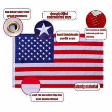 American Flag Durable 3x5 Ft Outdoor Heavy Duty,Made In USA American Flags ,Longest Lasting Non Fading American Flags For Outside 3x5,Waterproof Embroidered American Flag, All Weather US Flags Use Outdoor High Wind,Tear Proof America Flag Sewn Stripes And Embroidered Stars - B - View 4