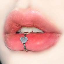 真挚的爱 钛钢无缝唇环，独特创意穿孔无缝环 - 銀色 - 查看 2