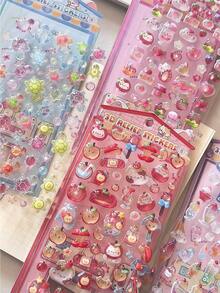 3D卡通贴纸、学生奖励、节日礼物、柔软可爱的DIY手机壳、笔记本、摇摇卡、3D浮雕可爱麦片贴纸 - 均碼 - 查看 4