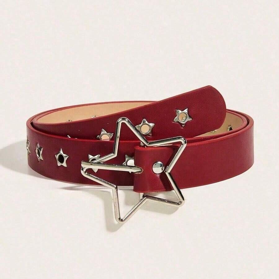 1pc Women's Versatile Star Hollow Design Waist Belt, Suitable For Street, Halloween, Summer, School, Autumn, Halloween And Other Occasions - Multicolor - View 1