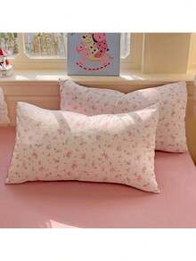 Juego de cama de 4 piezas con estampado floral (tamaños: funda nórdica 200x230, sábana 245x245, fundas de almohada 48x74) incluye 1 funda nórdica, 1 sábana y 2 fundas de almohada. Comodidad superior, lavable a máquina, apto para camas individuales y dobles. Ideal para dormitorios, salones y dormitorios, todo el año. - Nanzhi Blanco rosado CD06 - Ver 5