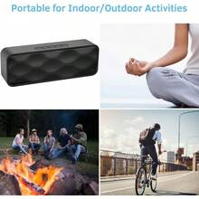 Bocina Bluetooth Portátil Altavoz portátil Bluetooth 5.0 con Sonido estéreo Ranura para Tarjeta TF FM y micrófono incorporados Altavoces portátiles para Exteriores y Viajes-B006 - como en la foto - Ver 6