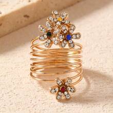 1 pieza Anillo de primavera con flor de perla exagerada y de moda - Amarillo Oro - Ver 8