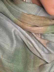 1pc Women's Bohemian Style Watercolor Floral Print Vela Headscarf/Scarf, Casual Soft Windproof Shawl, Suitable Daily Wear Dress - 綠色 - 查看 2