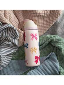 OWA 32OZ Water Bottle With Straw, Insulated Stainless Steel Tumbler, 24hrs Cold, Lock Lid, For Sports Travel School,Style: Bow - Màu tím hoa cà - Xem 3