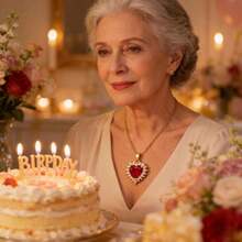 一件式，18K镀金，优雅红色心形吊坠项链，配金色铜链，女士适用。非常适合情人节、母亲节和生日等场合。 - 紅色 - 查看 4