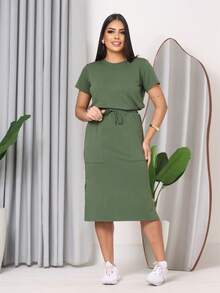 Casual Elegant Conservative / Modest Knot Beach - Army Green - View 6