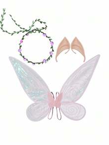 成人仙女翅膀两件套，蝴蝶翅膀，天使翅膀，女士仙女装扮派对礼物，6种颜色可选，情人节服装 - 彩色 - 查看 18