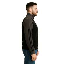 Half-Zip Two-Tone Sweatshirt, Plain, Soft, Warm - Lead/black - View 2
