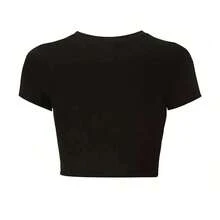 1pc Y2K Style Women'S Crop Top T-Shirt, Senior 2025 Graduation Print, Short Sleeve, Round Neck, Stretch Fabric, Polyester, All Seasons - Black - View 2