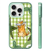 Cute Cat Phone Case, Whimsical Style, For Compatible With IPhone 17/17pro/17promax/17Air/Iphone16/16pro/16plus/16promax/15/15promax/15pro/11/12/13/14promax/12mini/13mini/11pro/11promax/12pro/12promax/13pro/13promax/14pro/14promax, Adorable Kitty With Fish Treat Fun Present, Playful Animal Lover Gift, Unique Decorative Accessory - 綠色 - 查看 5
