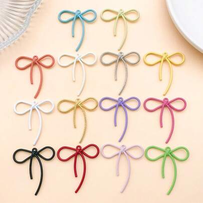 2pcs 42x37mm Mixed Color Bow Ribbon Jewelry Findings DIY Jewelry Making Parts For Bracelets, Necklaces Earrings Art Craft Supplies