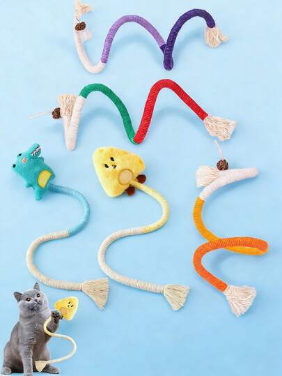 1pc Woven Cat Toy, Anti-Chew, Indoor Cat Toy, Relieve Boredom, Clean Teeth & Chewing, Interactive Kick Toy, Suitable For Indoor Cats. Helps Maintain Dental & Gum Health. Suitable For Kittens, Adult Cats, And Senior Cats.