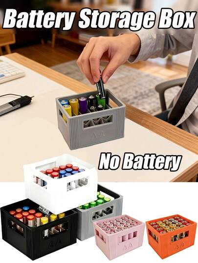 30/20隔层高容量电池收纳盒 - 耐用塑料整理盒，圣诞节和万圣节礼物，电池收纳方案 | 装饰性电池盒 | 可堆叠设计 - 不含电池 - 电池收纳盒