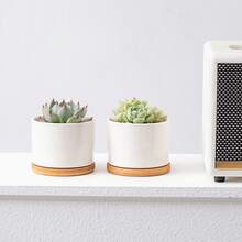 Ceramic Garden Planter Pots Ceramic Plant Pots With Drainage Holes Design For Windowsills Shelves Gardens And Patios - A - View 6