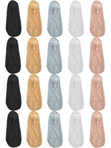 5/10 Pairs Women Peacock Plume Lace Boat Socks Summer Slippers Non-Slip Breathable Lace Invisible Fashion Sexy Non-Slip Cool Thin Sock - Multicolor - View 15