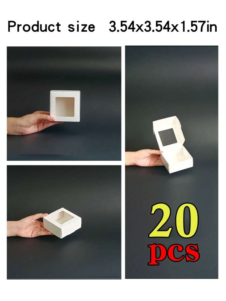 5/10/30/50 pezzi Scatole regalo bianche piccole con finestra trasparente, per gioielli, sapone, caramelle, confezioni in cartone piatto per articoli fatti a mano, scatole decorative in confezione multipla per regali, artigianato, matrimoni, addii al nubilato, lauree, compleanni, festa della mamma, San Valentino, disponibili in varie misure - Bianco - Visualizzare 39