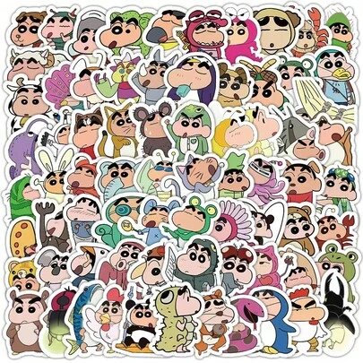 Cute & Funny Cartoon Shin-Chan Stickers, Adorable Daily Expression Stickers, Soft & Healing Styles, Suitable For Planners, Water Bottles, Notebooks, Skateboards, Energetic And Joyful, Decorate Life's Little Corners, Full Of Childlike Charm, Bring Vitality To Everyday Life, A Small Treasure To Cheer You Up.