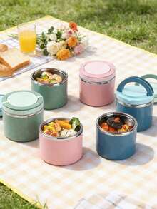 وعاء عازل للحرارة سعة 1000مل/630مل مع مقبض، من الفولاذ المقاوم للصدأ لحفظ الطعام والأطفال، وعاء طعام، وعاء حساء، كوب حساء حراري، باللون الوردي/الأخضر/الأزرق، مناسب للمكتب والسفر والمدرسة والهدايا وعودة للمدرسة والمطبخ والعطلات، يمكن استخدامه في الميكروويف، وجبة الإفطار: الشوفان - متعدد الألوان - مشاهدة 2
