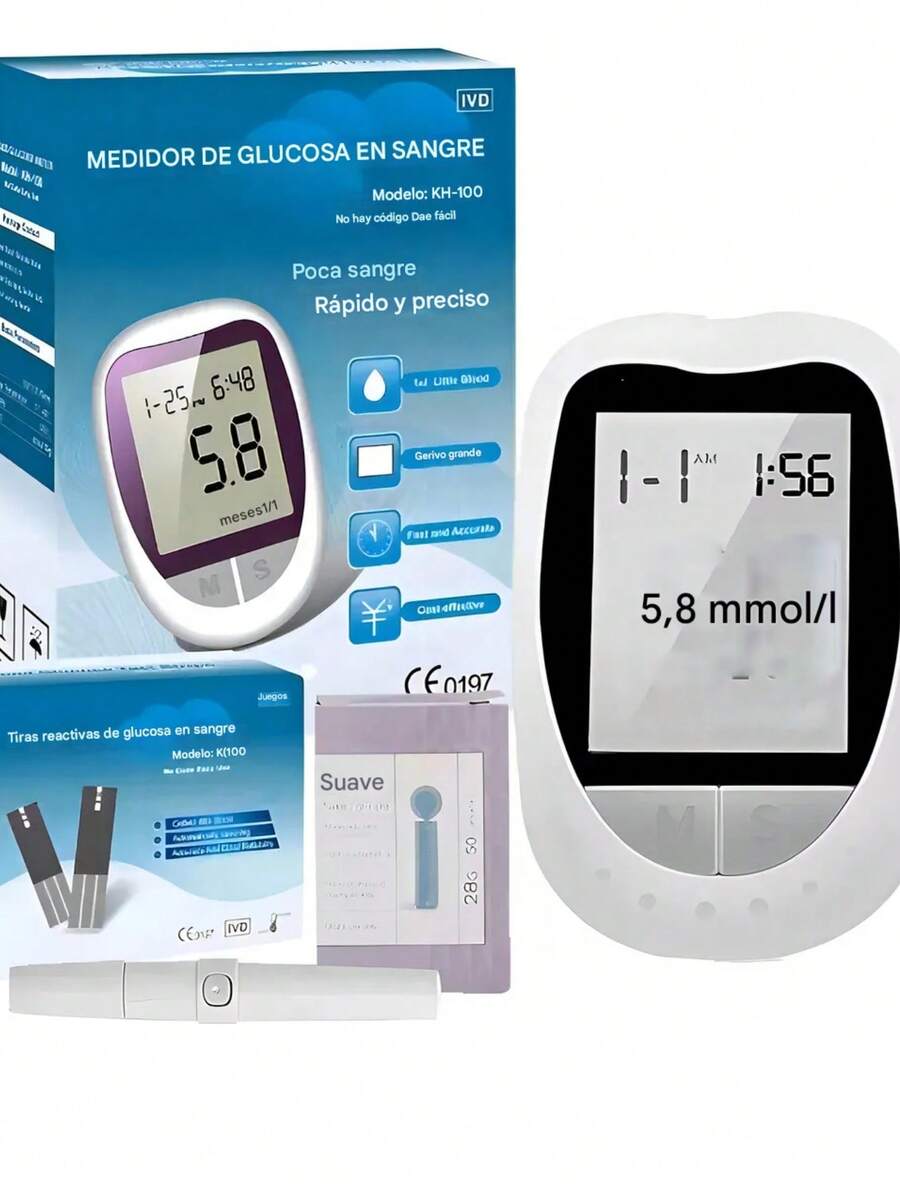 Glucometro Glucosa Medidor De Glicemia Glucometro Sin Lancetas Medclean Solutions - Blanco - Ver 1