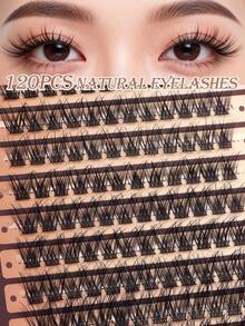 MAANGE 120pcs Cluster Lashes 8-16mm Wispy Individual Lashes Natural Look Lashes Fluffy Cluster Lash DIY Eyelash Extension Made From Premium Synthetic,Individual False Eyelashes, Eyelash Clusters, Individual False Eyelashes, False Eyelashes - Black - View 1
