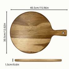 1件手工木制托盘，木制披萨板，圆形条纹披萨盘，红木材质，可作奶酪板、烧烤砧板、面包饼干盘，厨房用品，厨房礼品，情人节礼物，开斋节礼物，复活节礼物 - 黃色 - 查看 13