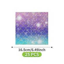 1 Set Iridescent Fish Scale Disposable Plates, Napkins And Cups, Serves 8 Guests, Suitable For Birthday, Wedding, Party, Family Picnic - Multicolor - View 10