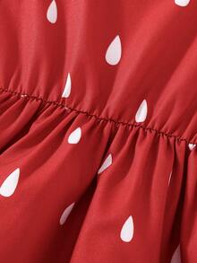 2件套女童红色草莓印花连衣裙配迷你斜挎包，春夏款 - 紅色 - 查看 8