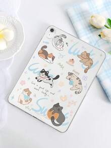 1pc TPU Soft Case With Cute Cats Pattern, Compatible With IPad Mini1/2/3/Mini4/Mini5/Mini6/Mini7/Air/Air2/9.7/10.2/10.5/Air4/Air5/10.9/Pro 11-Inch/10th Gen/Air 11-Inch (M3) 2025/Pad (A16) 11 Inch 11th Generation 2025, A7/A8, Lightweight Ultra-Thin Soft Shell, Cartoon/Personalized/Creative/Adorable, TPU Tablet Protective Cover, Transparent Case, No Pen Slot - Multicolor - View 1