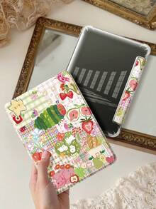 The Caterpillars On The Blanket Protective Case Compatible With IPad Air 4/5 10.9 Inch, IPad 7/8/9th 10.2 Inch, IPad 10th Generation,With Built-In Pencil Slot,Supports Automatic Sleep/Wake Lid,Compatible With Samsung Tab S6 10.4 Inch, Tab A9 11 Inch, Kindle Paperwhite 12th Gen 2024,Ins Glitter Style Case, Valentine's Day, New Year Gift - Multicolor - View 9