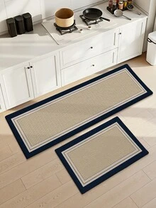 Thảm trải sàn dài kiểu dáng tối giản hiện đại, thảm lót sàn nhà bếp viền tương phản sang trọng, phù hợp cho phòng tắm, nhà bếp, ngoài trời, trong nhà, hành lang, phòng ngủ, phòng khách, có thể giặt máy. - A - Xem 7