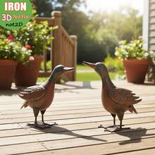 Estátua de Metal de Pato Estilo Vintage para Jardim Externo - Escultura de Jardim Artesanal para Primavera, Verão, Fazenda, Pátio, Quintal, Varanda e Decoração de Beira de Piscina - Presente Único para Dia das Mães, Casamento, Inauguração, Halloween e Natal - Animal - Visão 7