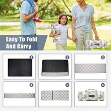 Mantas de picnic para exteriores, impermeables, grandes, tapete de playa, sin arena, plegable, con correa de transporte, manta de camping portátil, manta de parque para césped parque, senderismo, - Flor negra - Ver 8